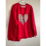 Boutique  Heart Glitter Crew Neck Sweater Size 4XL NWOT Photo 1