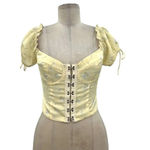 Princess Polly  Allyson Corset Top Puff Sleeve Yellow Floral Size US‎ 4 Photo 1