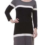 Hatley Color block Stripes Gray/Black/Tan Three Quarter Sleeve Sweater Dress Size M Photo 0