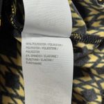 Susan Graver  Blouse M Geometric‎ Tie Neck Long Sleeve Black Yellow Top Photo 8