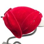 Vintage Red Rhinestone Toque Turban Capulet Hat Photo 2