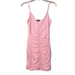 Pretty Little Thing  Dress Womens US 2 Pink Ruched Bodycon Mini Party Club V Neck Photo 1