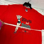 Fossil brand red pinup waves and babes lady graphic shirt red sz XL unisex Photo 5