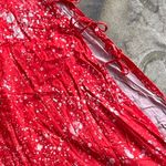 Vintage Red Batik Cotton Tie Skirt Size XS Photo 3