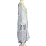 White Sheer Lace Kimono Duster Cardigan Size Small Photo 3