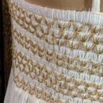 ZARA  White with Gold Threading Smocked Top Maxi Dress Size M Photo 4