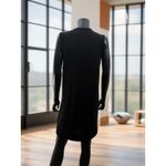 Stephanie Andrews Black Wool Blend Long Knit Vest Dress Gold Buttons Size S Photo 1