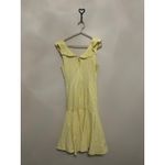 Jonathan Simkhai Dress Yellow Gingham Size 8 Midi Ruffle Picnic Preppy Whimsical Photo 10