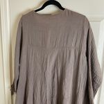 Gauze Brown front pockets Women's dress 100% Cotton Tan Size undefined Photo 7
