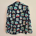 Nick & Nora  green and blue snow globe flannel pajamas set size small Photo 4