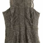 Topshop  Black Lace Fitted Sleeveless Tank Racerback High Neck Mini Dress Photo 3