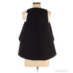 NICHOLAS Flare Crop Top‎ Sleeveless Knit Layered High Low Black Size 4 New Black Photo 2