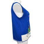 I Fish You A Merry Christmas Santa Penguin Holiday Sweater Vest XL Blue Photo 5