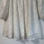 SheIn White Bishop Sleeve V-Neck Mini Jacquard Print Dress White Size XS NWT Photo 6