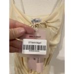 Oh Polly  Dress Womens 4 Beige Ruched Mini Bodycon Sleeveless Drawstring New Photo 2