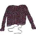 & Other Stories Paris Atelier & Other Stories blue red scallop edge strawberry wrap blouse Photo 1