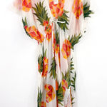 NEW Women's Pineapple Print Swim Coverup Cotton Duster Cardigan Lightweight M White Size M Photo 0