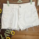 We The Free  Free People Maggie Distressed White Denim Short Button Fly Size 28 Photo 2