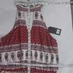 Very J  Boho Tassel Tie Front Romper M Bohemian Summer Festival Hippie Summer NEW Photo 4