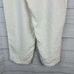 J.Jill Womens Large 100% Linen Cropped Pull On Pants White Beachy Boho Pockets Photo 5
