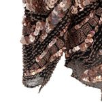 Oleg Cassini Vintage  Pink Black Sequin Beaded Blouse zig Zag Hem size small Photo 6