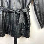 wilson's leather  2000s Black Belted Thinsulate Short Trench Coat Jacket womens L Photo 3