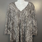 Elif For Jordan Taylor Shirt Womens Small Black Silver Textured Tunic Top Blouse Photo 0