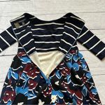 A pea in the pod Taylor step stripe floral burgundy blue size small dress Photo 9