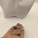 NATIVE AMERICAN 925 STERLING SILVER Navajo Stamped BRACELET Pink/Ruby Purple Photo 7