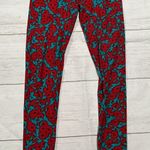 LuLaRoe  red and blue one size leggings Photo 3