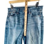 American Eagle Curvy Super High Rise Baggy Wide Leg Jeans 2 Short Distressed Blue Photo 4