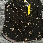 Hilary Radley Floral Black Long Sleeve Blouse Photo 0