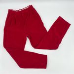 Nordstrom Vintage 80s Corduroy Pants Women Red Retro Pleated High Rise Tapered Photo 0