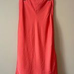 A New Day | Coral Satin Midi Slip Skirt Sz XS Photo 3