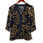 Etro Deco Silk Velvet Devore Top in Gold and Black sz 38 US 2 Photo 1