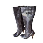 Cole Haan Poppy Bit Boots Black Leather Tall Equestrian Heeled Boots Size 6B NIB Photo 2