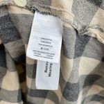 Madewell  Tan Gray Flannel Quarter Button Oversized Ex Boyfriend Shirt Size S Photo 3