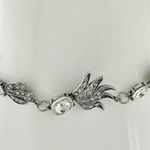 SILVER TONE CLEAR RHINESTONE CHOKER & EARRINGS Photo 2