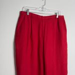 Valerie Stevens NWT Red 100% Linen Straight Leg Pants Size 16 High Rise Casual Photo 4