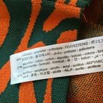 ZARA Abstract Print Cropped Sweater Small Green Orange Long Sleeve Knit Photo 3