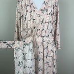 Diane Von Furstenberg  Wrap Dress Women XL Multicolor Leaf 3/4 Wide Sleeve Office Photo 14