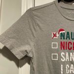 Goodfellow & Co North Pole Trading Size S Naughty Nice Santa Tee Shirt Gray Short Sleeve Graphic Photo 4