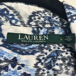 Ralph Lauren Lauren  Blue Printed Button Down Shirt Size Large Photo 1