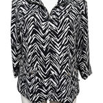Zenergy By Chico’s Zebra Print Zip Front Jacket Size Large Black Photo 0