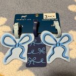 Dabney Lee  Light Blue and Navy Bow Luggage Tags Photo 0