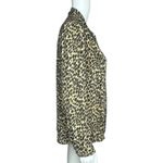 J Crew Shirt Womens XS Brown Black Cheetah Leopard Drapey Edgy Office Casual‎ Photo 2