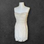 Free People Cream Strapless Lace Mini Dress size 12 Feminine Romantic Flirty Photo 1