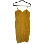 Bardot  Corset Lace Midi Dress Mustard Yellow Size 8 Medium Photo 2