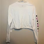 Vans  White Long Sleeve Tee with Floral Accents Y2K streetwear checkered top Photo 4