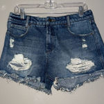 RVCA  Denim High rise boyfriend Distressed Jean Shorts 100% cotton size 28 NEW #7 Photo 0